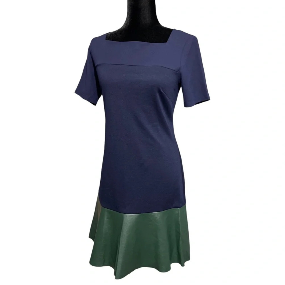 Sachin & Babi Leather Peplum Hem Mini Dress